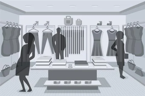 Clothes Shop. Stock Illustration