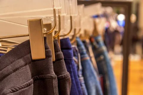 Clothes in shop Stock Photos