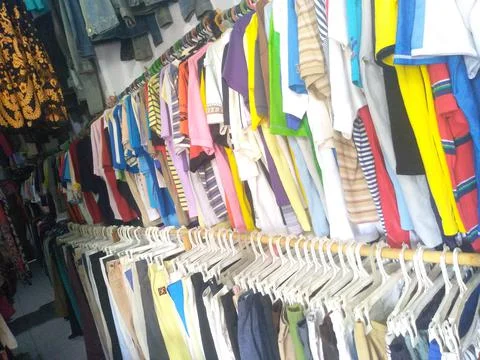 Clothes in the shop Stock Photos