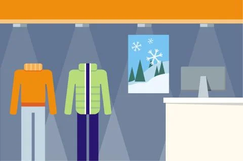 Clothes Shop Showcase Concept Vector Illustration 스톡 일러스트