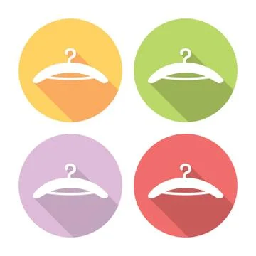 Clothes Shoulder Flat Icons Set Stock Illustration