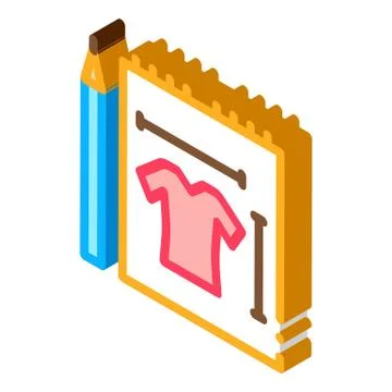 Clothes Sketch isometric icon vector illustration Stock Illustration