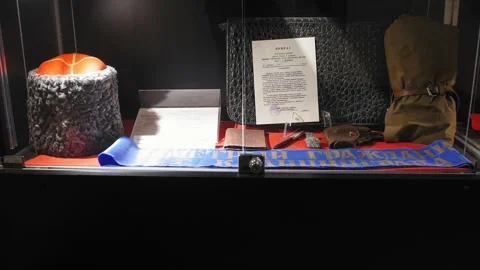 Clothes of a Soviet general of the Second World War at the Russian museum Stock Footage 279085255