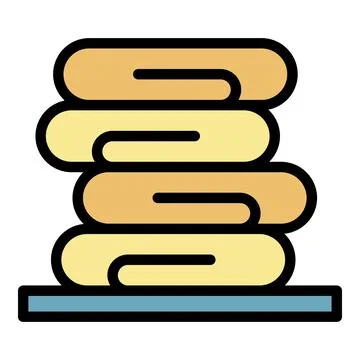 Clothes stack icon color outline vector Stock Illustration