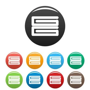 Clothes stack icons set color Stock Illustration