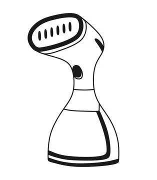 Clothes steamer home handmade Vector illustration in linear doodle style Stock Illustration