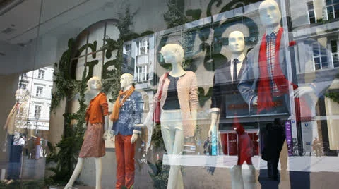 Clothes on store display Stock Footage 24618921
