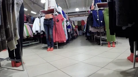 Clothes on store shelves Stock Footage 81098122