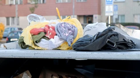 Clothes on the street Stock Footage 98255493