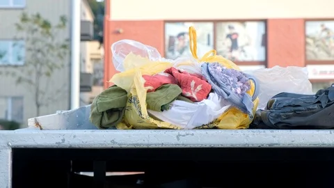 Clothes on the street Video stock 98255529