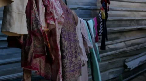 Clothes Swaying in Wind Stock Footage 12169488