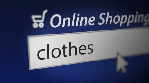 "clothes" Typing into Search Engine in Online Shopping Website Stock Footage 117921158