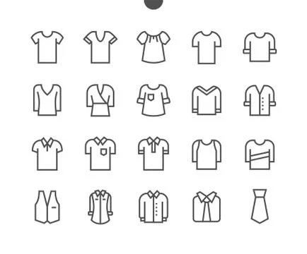 Clothes UI Pixel Perfect Well-crafted Vector Thin Line Icons 48x48 Grid for Web Stock Illustration