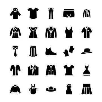 Clothes Vector Icons Collection Stock Illustration