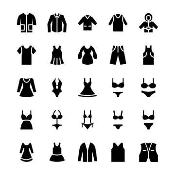 Clothes Vector Icons Stock Illustration