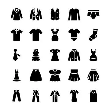 Clothes Vector Icons Set Stock Illustration