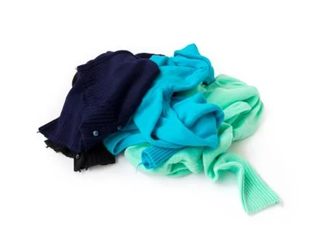 Clothes wait for clean washed on white background Stock Photos