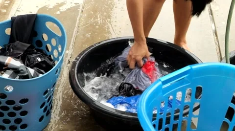 Clothes washing Stock Footage 52267136