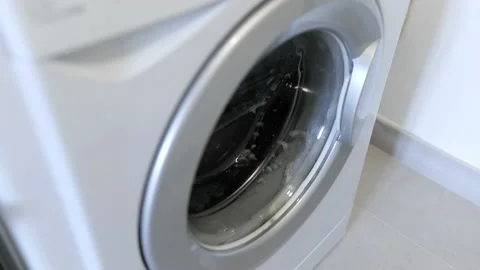 Clothes Washing Machine Spin Cycle Stock Footage 237453391