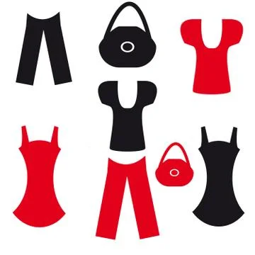 Clothes on white background Stock Illustration