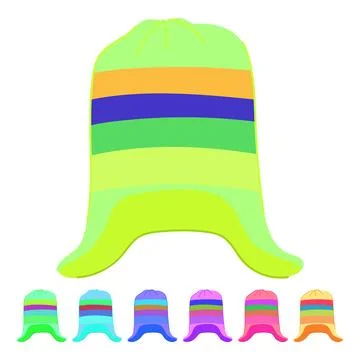 Clothes winter hat kid vector cartoon graphic Stock Illustration