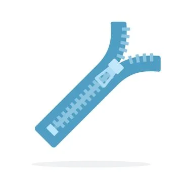 Clothes zipper vector icon flat isolated Stock Illustration