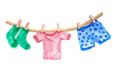 Clothesline Stock Illustration