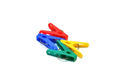 Clothespin in clothesline Stock Photos