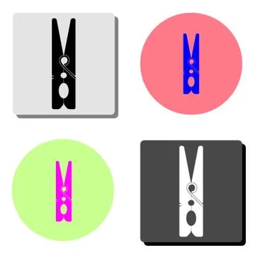 Clothespin. flat vector icon Stock Illustration