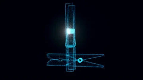 Clothespin hologram Rotating Video stock 154840099