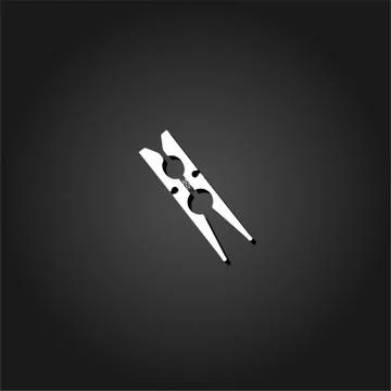 Clothespin icon flat. Stock Illustration