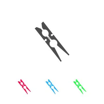 Clothespin icon flat. Stockillustratie