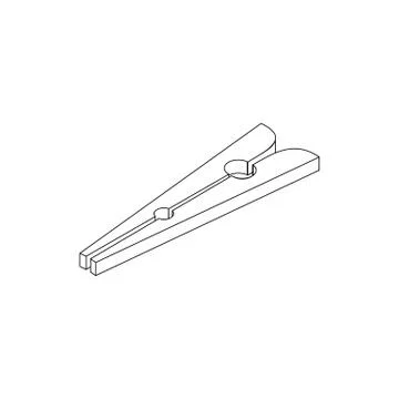 Clothespin icon, isometric 3d style Stock Illustration