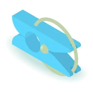 Clothespin icon, isometric 3d style Illustrazione stock