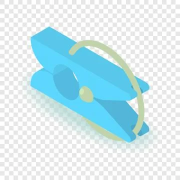 Clothespin icon, isometric 3d style Illustrazione stock