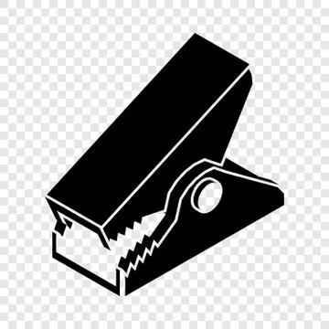 Clothespin icon, simple black style Stock Illustration