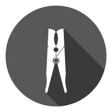 Clothespin Laundry Tool Flat Icon Stock Illustration