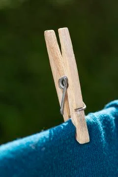 Clothespin on line Stockfoto's