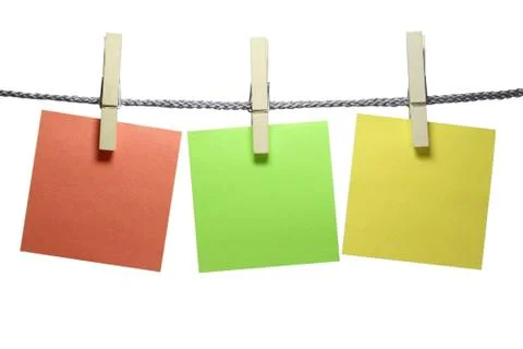 Clothespin with notepad Stock Photos