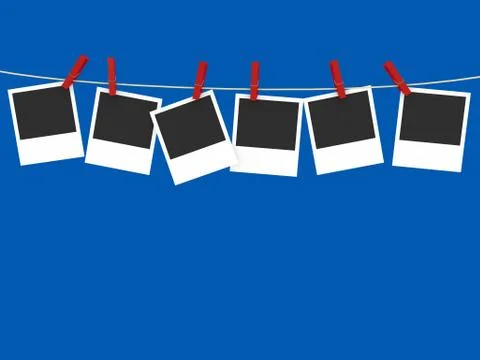 Clothespin over blue Stock Illustration