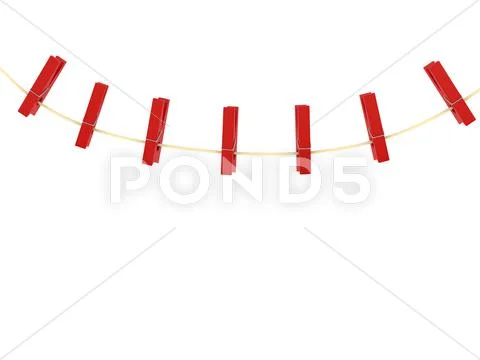 Clothespin over white Stock Illustration