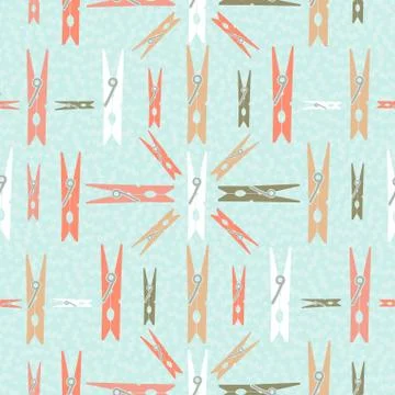 Clothespin retro seamless pattern shape background Stock Illustration