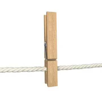 Clothespin on a rope Illustrazione stock