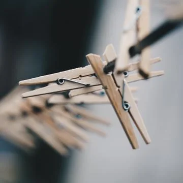 Clothespin in the rope Foto stock