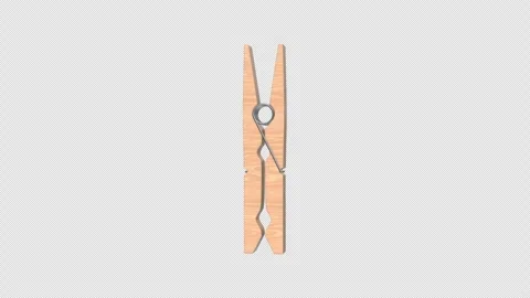 Clothespin Rotating on a Transparent Background. Seamless Loop. Clothes Clips. 4 Stock Footage 301188027