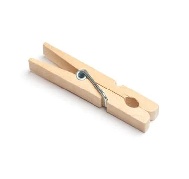 Clothespin on white background 스톡 사진