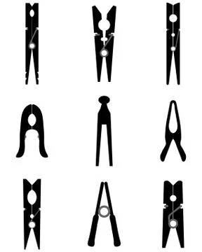 Clothespins Stock Illustration