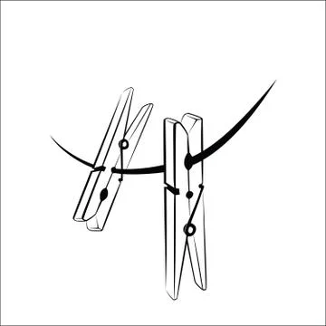 Clothespins Stock Illustration