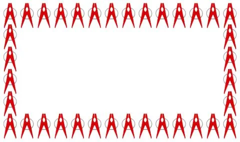 Clothespins made from plastic. Rectangular frame Stock-Illustration