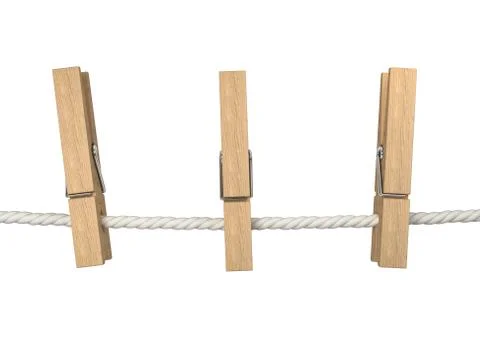 Clothespins on a rope Illustrazione stock